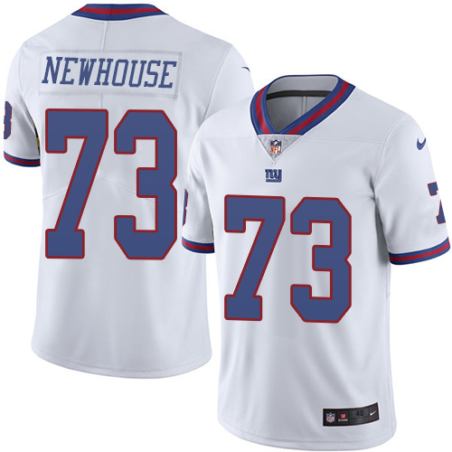 Men's Elite Marshall Newhouse Nike Jersey White - #73 Rush NFL New York Giants